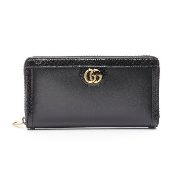 Gucci Ophidia Round Long Wallet Exotic Leather Black - Picture 1 of 5